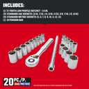 CRAFTSMAN Mechanics Tool Set, 1/4 Inch Drive, 20 Piece (CMMT12108)