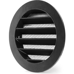 Calimaero WSGB Soffit Vents 4 inch Black Round Grille Vent Cover - Soffit Air Vent with Built-in Insect Screen Mesh Fits Only with Metal Ducts