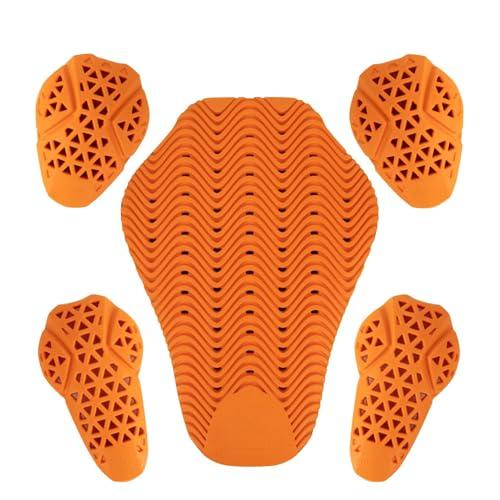 PSLER Full CE Level 2 Certified Motorcycle Armor Back Pad, Elbow and Shoulder Protection Pads Set for Motorcycle Jackets, 5PCS