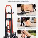 VEVOR 3 in 1 Industrial Convertible Stair Climbing Cart, 770 lbs Max Load, Folding Hand Truck Dolly with Handle & Wheels, Stair Climbing Utility Trolley for Transport & Moving, Orange & Silver