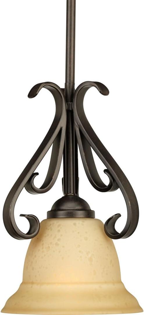 Progress Lighting P5153-77 Traditional Six Bath from Broadway Collection in Pewter, Nickel, Silver Finish Lighting Accessory, 7-1/2-Inch Diameter x 11-Inch Height, Forged Bronze