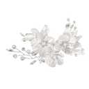 2 x New Crystal Pearl Headflower, Pearl and Silver Vine Wedding Hair Clip, Handmade Bridal Headpiece Luxury and Elegant Wedding Hair Clip(White)