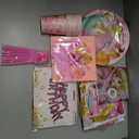Pink Princess Birthday Party Supplies Decorations, Including Backdrop, Tablecloth, Birthday Banner, Hanging Swirls, Balloons, Cake Toppers for Cute Girls Party, 2 Pack