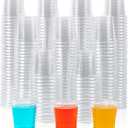 Lilymicky 500 PACK 1 oz Plastic Shot Glasses, 1 Ounce Clear Disposable Party Cups for Vodka, Whiskey, Tequila, Mini Plastic Containers for Sauce, and Sample Tasting