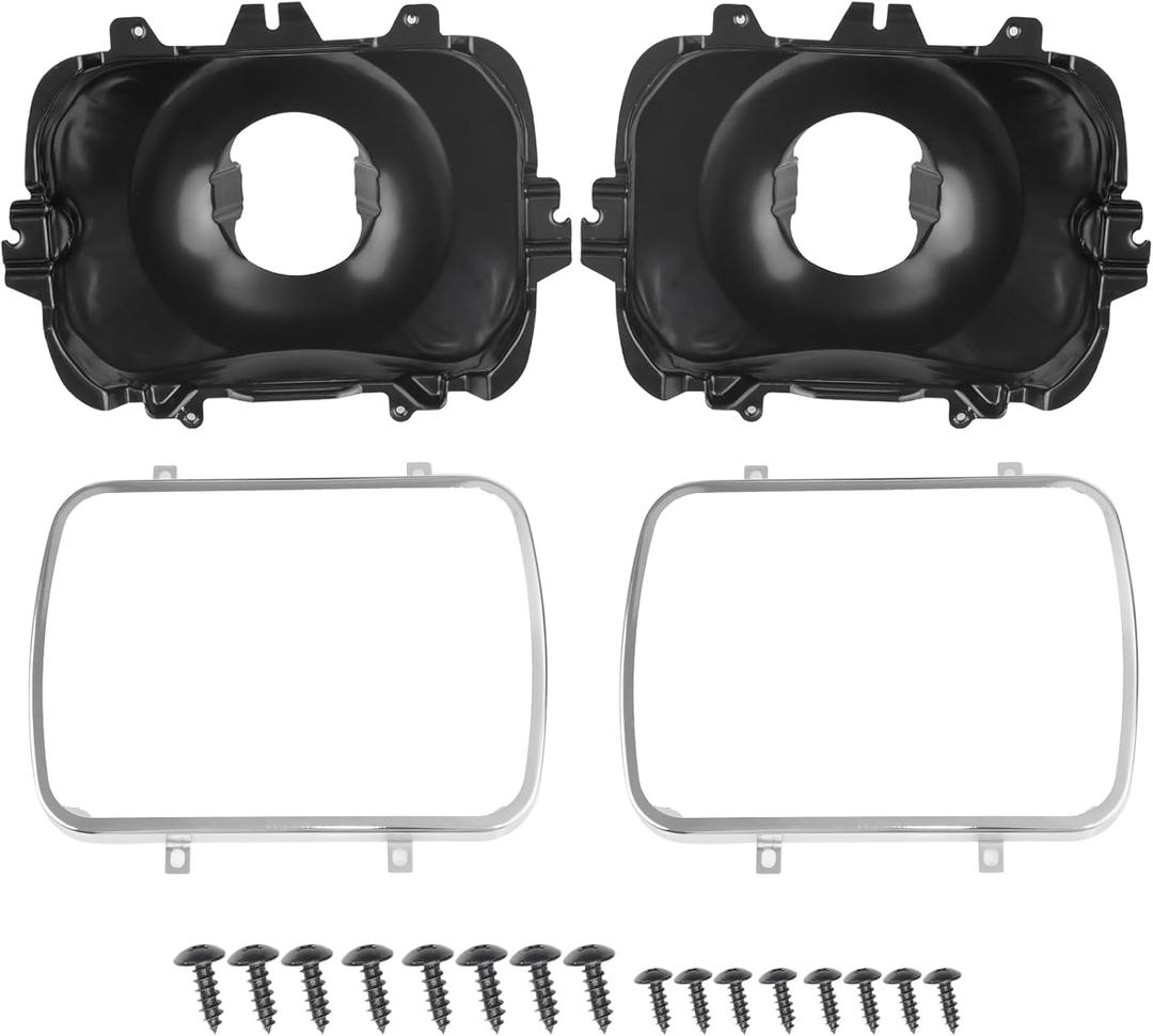 BHB 2P Headlight Mounting Bucket Kit 5x7 Compatible with 42437 Headlamp Mounting Replacement for Chevrolet Express GMC Cadillac Pontiac Oldsmobile Buick Savana 1500 2500 3500 Safari Yukon Topkick