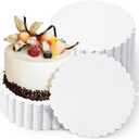 30 Pcs Round Cake Boards 10 Inch, Cake Circles Base Disposable Pizza Circles Scalloped Edges Cardboard White Cakes Plates for Cakes DIY Baking Supplies Birthday Wedding Birthday Party