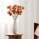 6PCS 23.6inch Orange Artificial Mums Flowers Faux Chrysanthemum with 18 Heads Fake Spider Mum Flower Long Stem Fall Pincushion for Home Wedding Thanksgiving Centerpieces Party Home Decoration