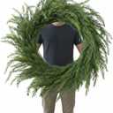 36" Christmas Wreath Artificial Large Wreath Christmas Decoration for Front Door Real Touch Artificial Green Decoration for Xmas Winter Farmhouse Home Decor(Cedar)