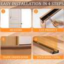 2 Pack Door Draft Stopper 36" Adjustable Under Door Draft Stopper Soundproofing 30 Inch to 36 Inch Noise Blocker Seal Large Gap up to 1.2", Easy to Install Wood Color
