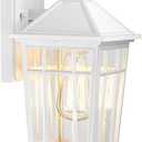 Darkaway Outdoor Sconce Lights Wall Light Fixtures, Front Porch Light Outdoor Wall Anti-Rust Waterproof Aluminum with Glass Exterior Light Fixture for Patio, Yard, Doorway, Garage(1 Pack, White)