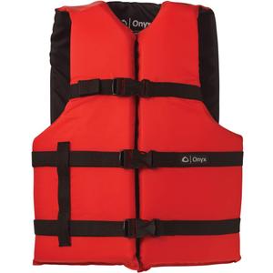 ONYX General Purpose Coast Guard Approved Boating Life Jacket (Universal, Red)