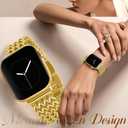Metal Band Compatible with Apple Watch Bands for Women 40mm 41mm 42mm 38mm 44mm 45mm 46mm 49mm, Dressy Stainless Steel Link Bracelet, Designer Strap for iWatch Series 11/SE/10/9/8/7/6/5/4/3/2/1/Ultra