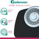 Adamson A25T Scales for Body Weight - Up to 400 LB - 5.3" Dial on 12.4" x 10.2" Platform - Anti-Skid Rubber Surface - High Precision Bathroom Scale Analog - Durable with 20-Year Assurance