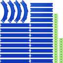 Straight & Curved Track Compatible with Hot Wheels - 24-Piece 1:64 Scale Raceway Expansion (20 Feet Total) - Straights, High-Banked Curves & Connectors