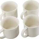 MEBRUDY Ceramic Coffee Mugs Set of 4, 12 oz White Coffee Mug with Handle Microwave and Dishwasher Safe for Coffee, Hot Tea, Juice, Milk