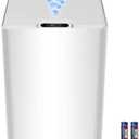 Cornermeet Smart Sensing Trash Can - 15L Ultra-Thin Motion Sensor Automatic Lid, Light and Beautiful for Commercial, Office, Bedroom, Bathroom, Kitchen Use - White, 2 pack