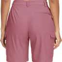 MAGCOMSEN Women's 7" Hiking Cargo Shorts Quick Dry Lightweight Golf Athlectic Casual Trendy Shorts with 5 Pockets (L)