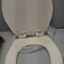Mayfair Cassel Slow Close Toilet Seat, Easy Clean, Non Slip Premium Wood Seat, Easy Install, Made in USA, Round, Bone