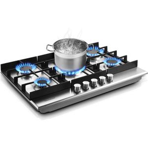 30 inch Gas Cooktop, Gas Stove Top with 5 High Efficiency Burners, Bulit-in Stainless Steel Gas Hob for Kitchen, NG/LPG Convertible Gas Stovetop, Thermocouple Protection