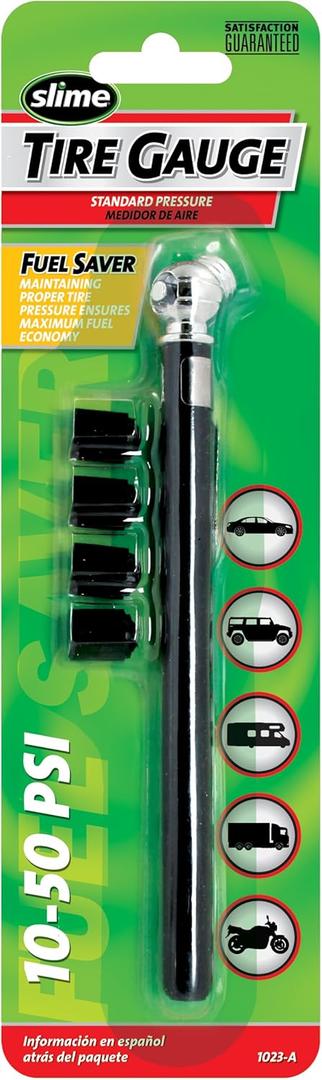 Slime 1023-A Pencil Tire Gauge, 10-50 PSI