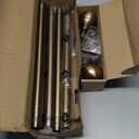 Brass Curtain Rods for Windows 30-88 Inch Adjustable Heavy Duty Metal,1 Inch Pipe Decorative Modern Rustic Blackout Drapery Rods with Twisted Cage Finials (Antique Bronze)