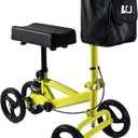 Knee Scooter,Economical Foldable Steerable Knee Walker,for Adults Foot Surgery,Injured Ankle Recovery Scoote(Yellow-Shock-Absorbing Design)