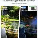 POPOSOAP Solar Fountain Pump, 12W Solar Water Pump Kit with 4400mAh Battery Backup Work All Day, 8 Nozzles & PVC Tubing, Solar Pond Pump for Bird Bath Garden Pond Fish Tank P112D