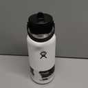 Hydro Flask Water Bottle - Insulated Stainless Steel - Wide Mouth Flex Straw Lid, Non Spill, Leakproof and Refillable in 32 Oz White