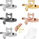 5 Pcs Crochet Ring, Adjustable Crochet Tension Rings, Yarn Ring for Finger Knitting Loop Accessories Tools, Yarn Rings for Women, Mother, Grandma