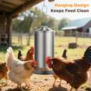 Chicken Feeder - 304 Stainless Steel 8.8 lb Rust-Proof No Waste Poultry Feeder for Outdoor Coops, Chickens, Ducks & Small Farms