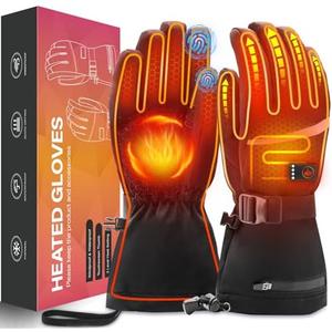 Heated Gloves for Men Women, Rechargeable Hand Warmer Gloves with Touchscreen, Waterproof Electric Heated Ski Glove for Winter Outdoor Work Hunting Camping Snowboarding Hiking Raynaud, Size L