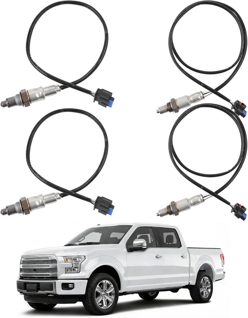 Dasbecan Oxygen O2 Sensor 4PCS Compatible with Ford F150 5.0L V8 F-150 3.3L V6 2018 2019 2020 Left Right Upstream & Downstream Replaces# 234-5731 234-5732 234-8050
