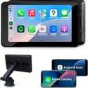 Wireless Car Stereo Compatable with Apple CarPlay and Android Auto, 7-inch Touch Screen in Car FM Transmission, with 5.0 Bluetooth Hands-Free/Mirrored Projection/Portable Car Stereo for All Vehicles