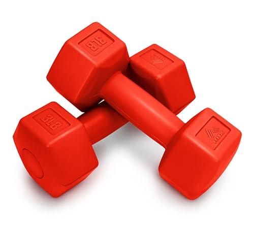 RBX 6LB Pair Hex Dumbbell Set, 3LB Each, Durable Weights with Easy-Grip Coating, Hex Design to Prevent Rolling, Compact and Portable Workout Set for Strength Training, Cardio, and Upper Body Workouts