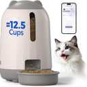 PAPIFEED Automatic Cat Feeder, 2.4G WiFi Auto Cat Food Dispenser with App Control, 3L Auto Pet Feeder with Dual Power Supply, Detachable for Easy Clean for Cats and Small Dogs, Grey
