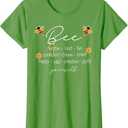 Bee Happy Kind Brave Humble Smart Positive Bumblebee Women's T-Shirt Color/Bright Green XL