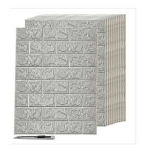 Art3d 30 Pcs 3D Peel and Stick Foam Brick Wall Panels Grey
