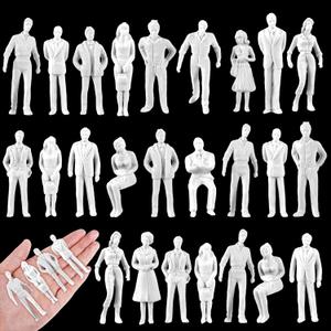 Namalu 30 Pcs 1: 25 Scale 2.95 inch White Unpainted Mini People Figures Miniature People for Model Trains Architectural Standing and Sitting Mini Diorama Figures for Architectural Project Scenes
