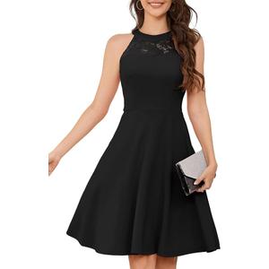 Bbonlinedress Women Cocktail Formal Wedding Dress Halter Evening Party Short Bridesmaid Holiday Prom Dresses for Teens 2026 Large