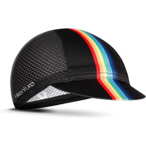 Hikenture Cycling Cap,Cooling Skull Cap Bike Hat with Sun Visor, Summer Breathable Helmet Liner Biking Cap for Men Women (One Size, Black)