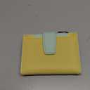 Small Wallet Women RFID Blocking Soft Leather Bifold Compact Card Holder Wallet for Women with Zipper Coin Pocket 4 ID Window (Colorblock - Light Yellow/Light Green)