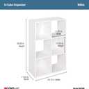 ClosetMaid Cubeicals 6 Cube Storage Shelf Organizer Bookshelf, Stackable, Vertical or Horizontal, Easy Assembly, Wood, White Finish