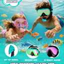 Keary Kids Dry Snorkel Set for Kids 5-16 180 Wide View UV Protection Snorkeling Gear Scuba Diving Mask for Girl Boy Youth