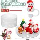 2 x Mity rain Christmas Cup Accessories for Stanley Cup 30oz 40oz,Including Boot, Silicone Straw Topper Cover Cap, Lid Charms for H2.0 Tumbler (Snowman 30 oz)