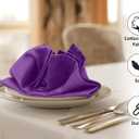 2 x Ruvanti Cloth Napkins Set of 6, 18x18 Inches Napkins Cloth Washable, Soft, Durable, Absorbent, Cotton Blend. Table Dinner Napkins Cloth for Hotel, Lunch, Restaurant, Wedding Parties - Purple