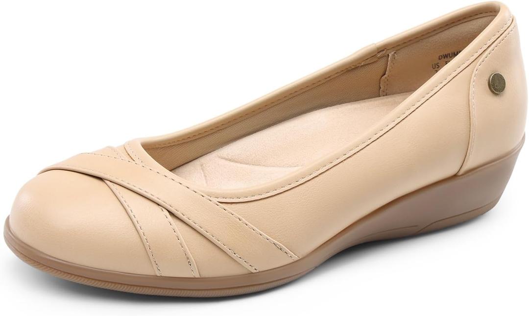 DREAM PAIRS Women's Ballet Flats Business Office Work Dress Shoes Comfortable Dressy Flats for Women (6, Nude)