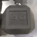 Barbell Rubber Coated Hex Dumbbell with Contoured Chrome Handle, Single (40 lb)