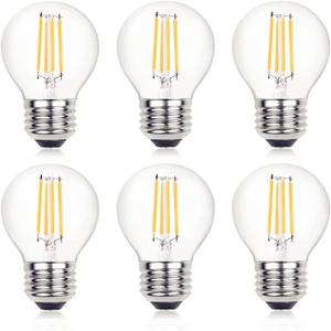 LED Edison Light Bulbs, Non-Dimmable 4W G45 2700 Kelvin E26 LED Bulb, 40W Incandescent Equivalent Warm White Light Bulb for Tiffany Large Table Lamp, Home Pendant Light, Ceiling Fans (6 Packs)