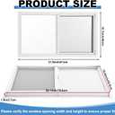 Kathfly 1 Pack Basement Home Window 32'' x 18'' Mini Basement Windows Replacement with Glass Screen and Screws for Home Sheds Barns (White)