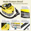 Steam Cleaner,15s Heat-Up,1.6L Tank,3-Level Adjustable Handle,2500W Steamer for Cleaning,Portable Steamer for Cleaning with 16PCS Accessories,Steam Cleaner for Home,Grout,Tile,Couch,Car,Dirt,Grease